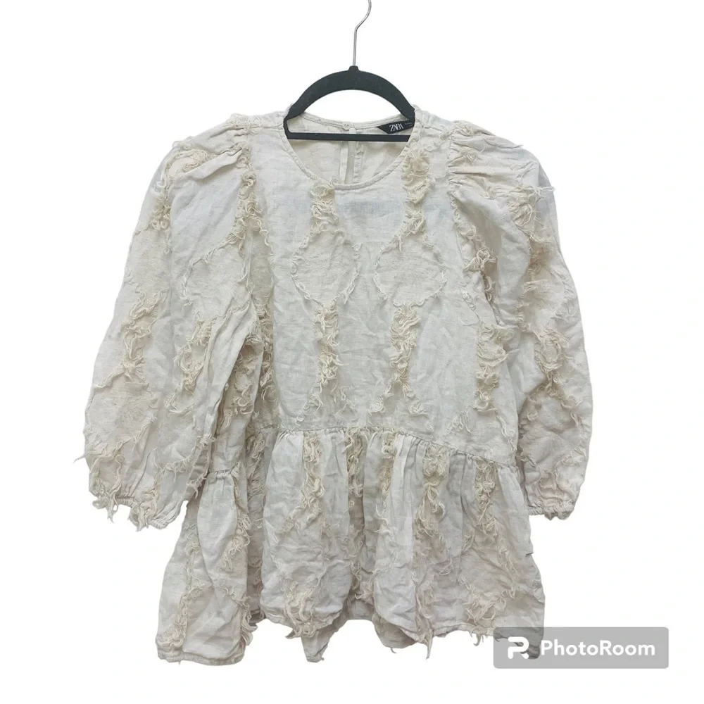 Zara Voluminous Fringe Blouse